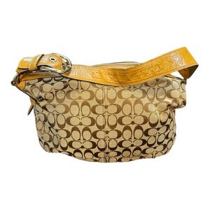 Authentic Canvas Coach Signature Shoulder Bag